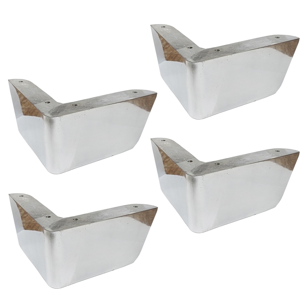 PATA ALUMINIO TACO LARGO 100mm PULIDO PACK x 4u.