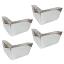 PATA ALUMINIO TACO LARGO 100mm PULIDO PACK x 4u.