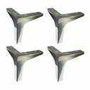 PATA ALUMINIO TIPO "L" 135mm PULIDA PACK X 4u.