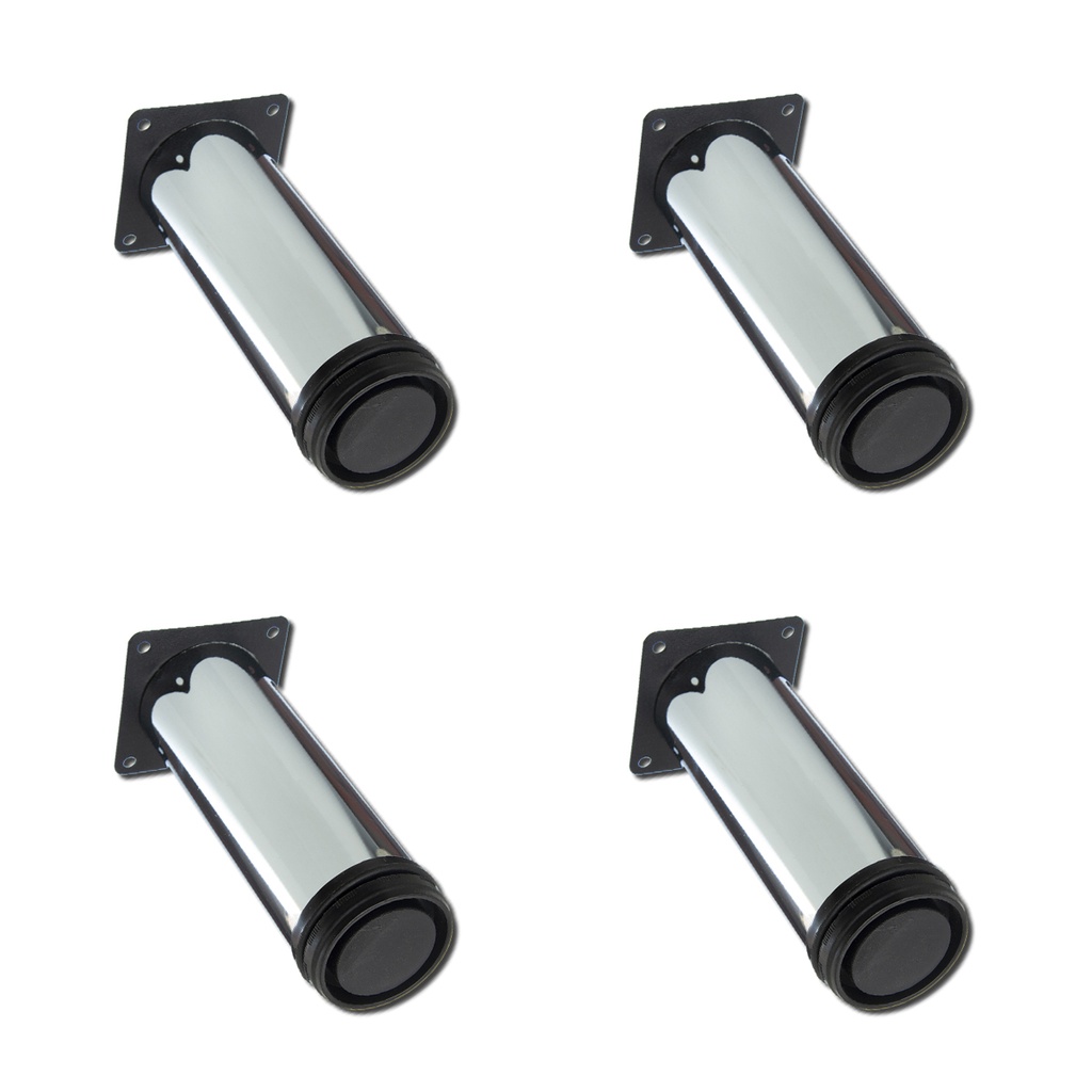 PATA CILINDRICA 10 CM REGULABLE CROMADA PACK X 4u.