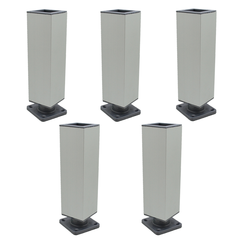 PATA CUADRADA  70mm ALUMINIO ANOD. 40X40 REGULABLE PACK X 5u.