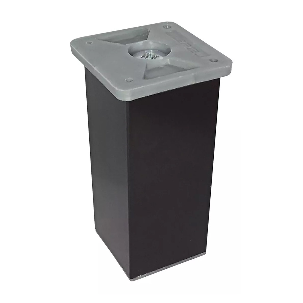 PATA CUADRADA 100mm ALUMINIO NEGRA 40x40 REGULABLE