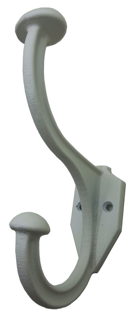 PERCHA RUSTICA GRANDE DOBLE PINTADA BLANCA x1u.