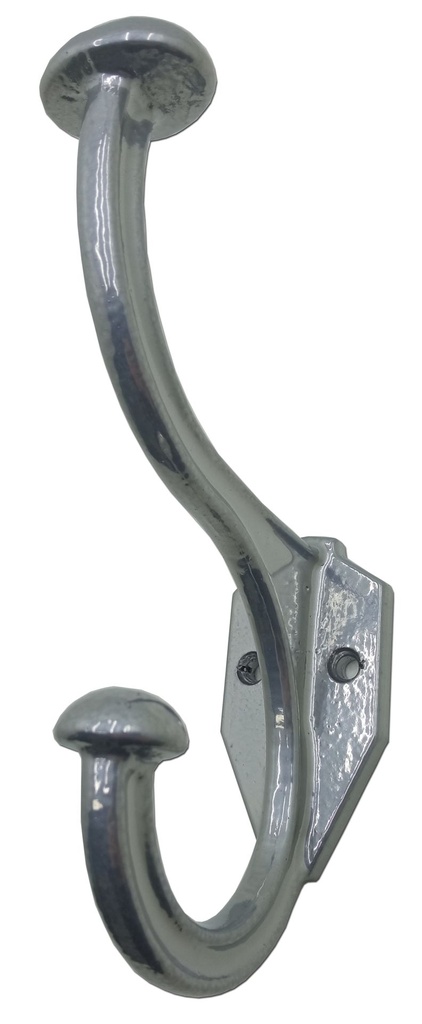 PERCHA RUSTICA GRANDE DOBLE PINTADA CROMO x1u.