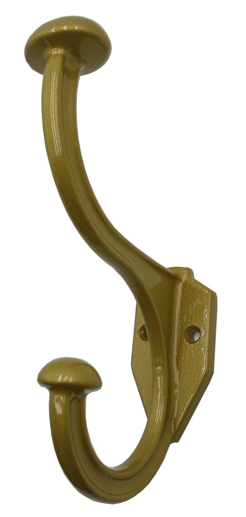 PERCHA RUSTICA GRANDE DOBLE PINTADA DORADO x1u.