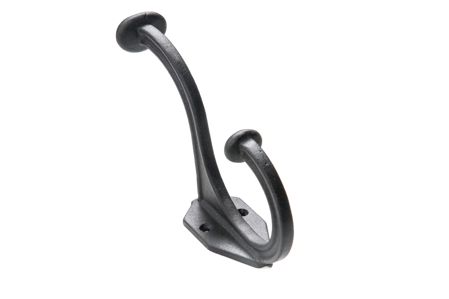 PERCHA RUSTICA GRANDE DOBLE PINTADA NEGRA x1u.