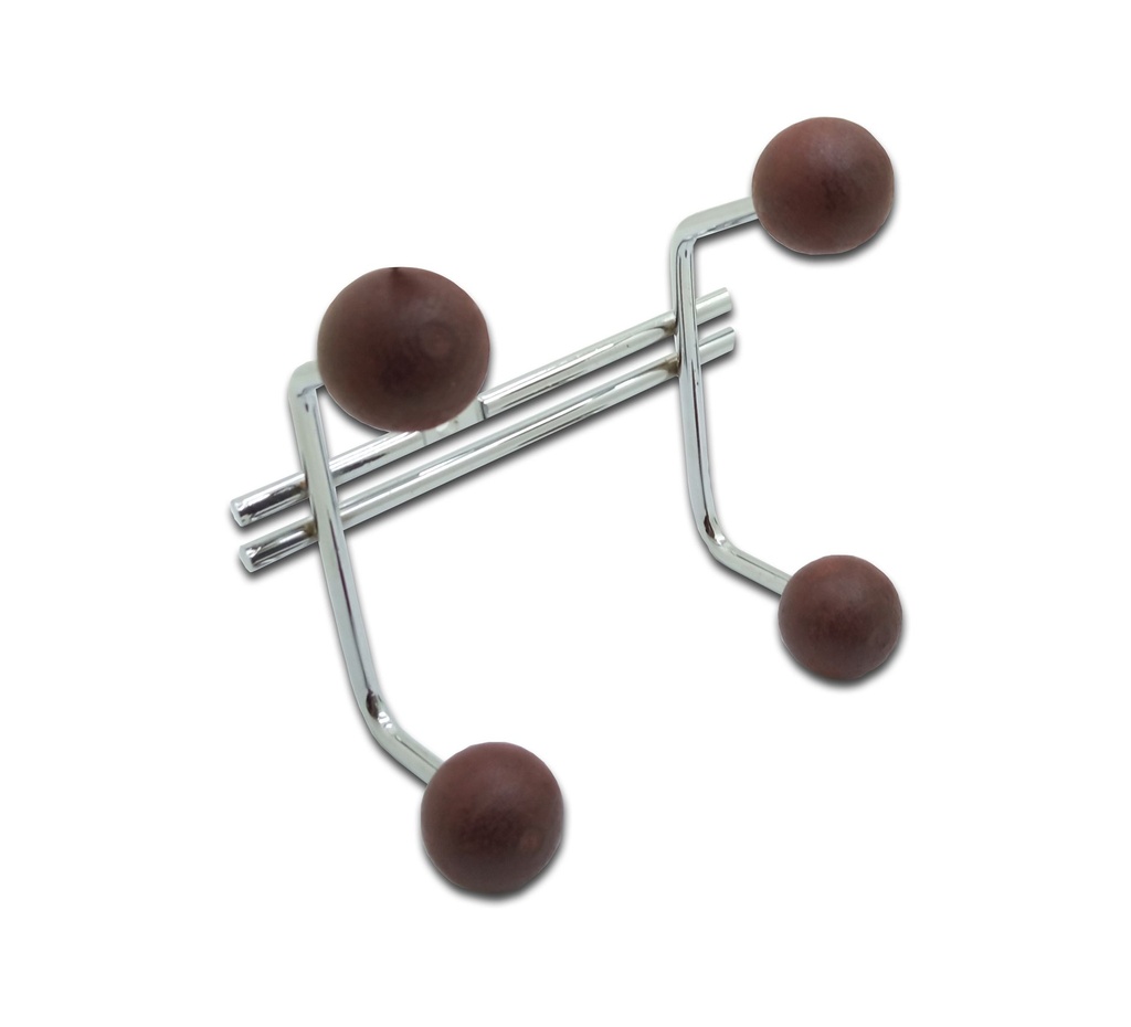 PERCHERO x 2 CROMADO CON MADERA x1u.