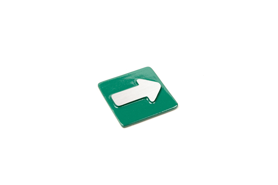 PLACA FLECHA VERDE x1u.