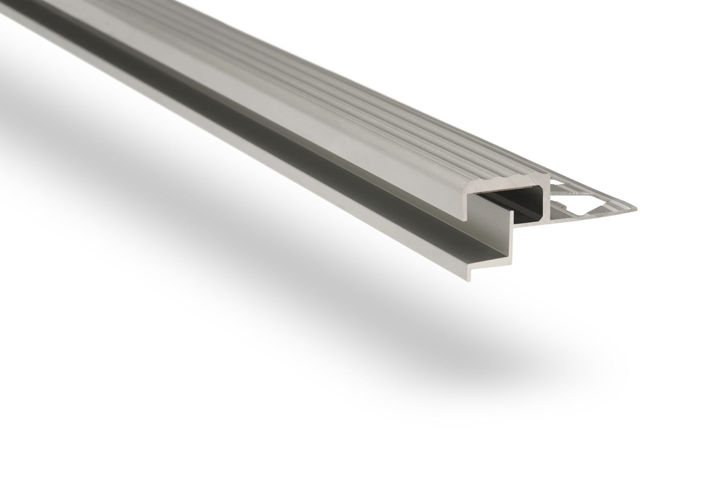 PROTECTOR DE ESCALON GRADA LED 2.50m ALUMINIO CROMO MATE