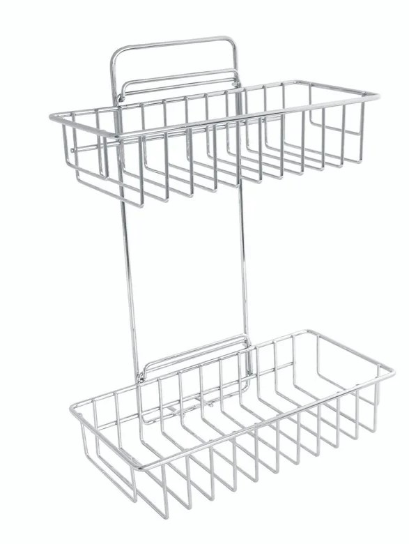 RECTANGULAR ACERO CROMADO 2 ESTANTES
