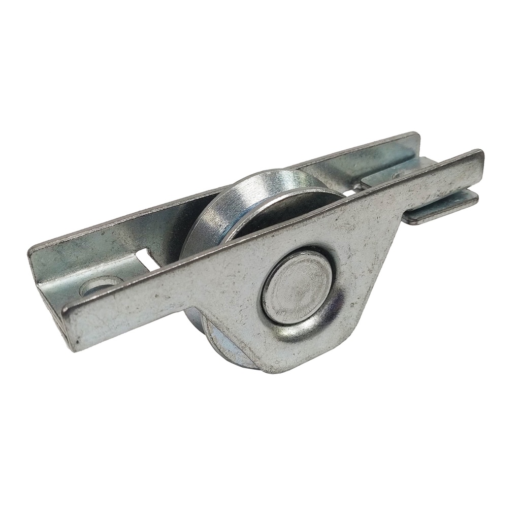 RUEDA ACERO TRAFILADO “V” C/RULEMAN 50mm C/SOPORTE CHAPA