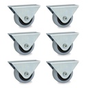 RUEDA CAMERA FIJA GOMA GRIS PACK X 6u.