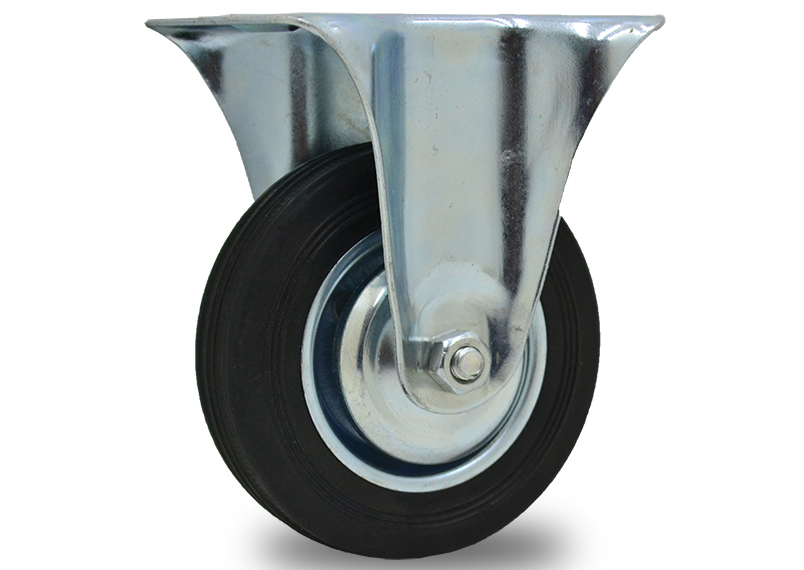 RUEDA CHAPA/GOMA FIJA 100mm