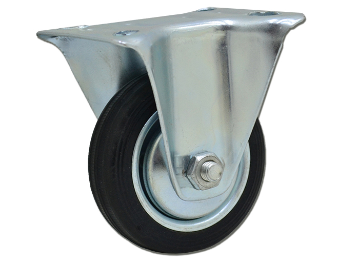 RUEDA CHAPA/GOMA FIJA. 75mm