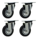 RUEDA CHAPA/GOMA GIRAT. 100mm PACK X 4u.