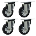 RUEDA CHAPA/GOMA GIRAT. 75mm PACK X 4u.