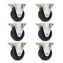 RUEDA GOMA FIJA 40mm PACK X 6u.