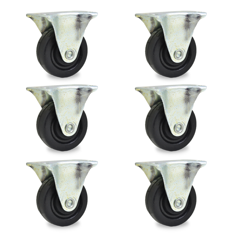 RUEDA GOMA FIJA. 50mm PACK X 6u.