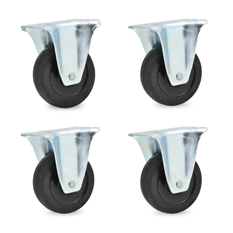 RUEDA GOMA FIJA. 60mm PACK X 4u.