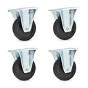 RUEDA GOMA FIJA. 60mm PACK X 4u.