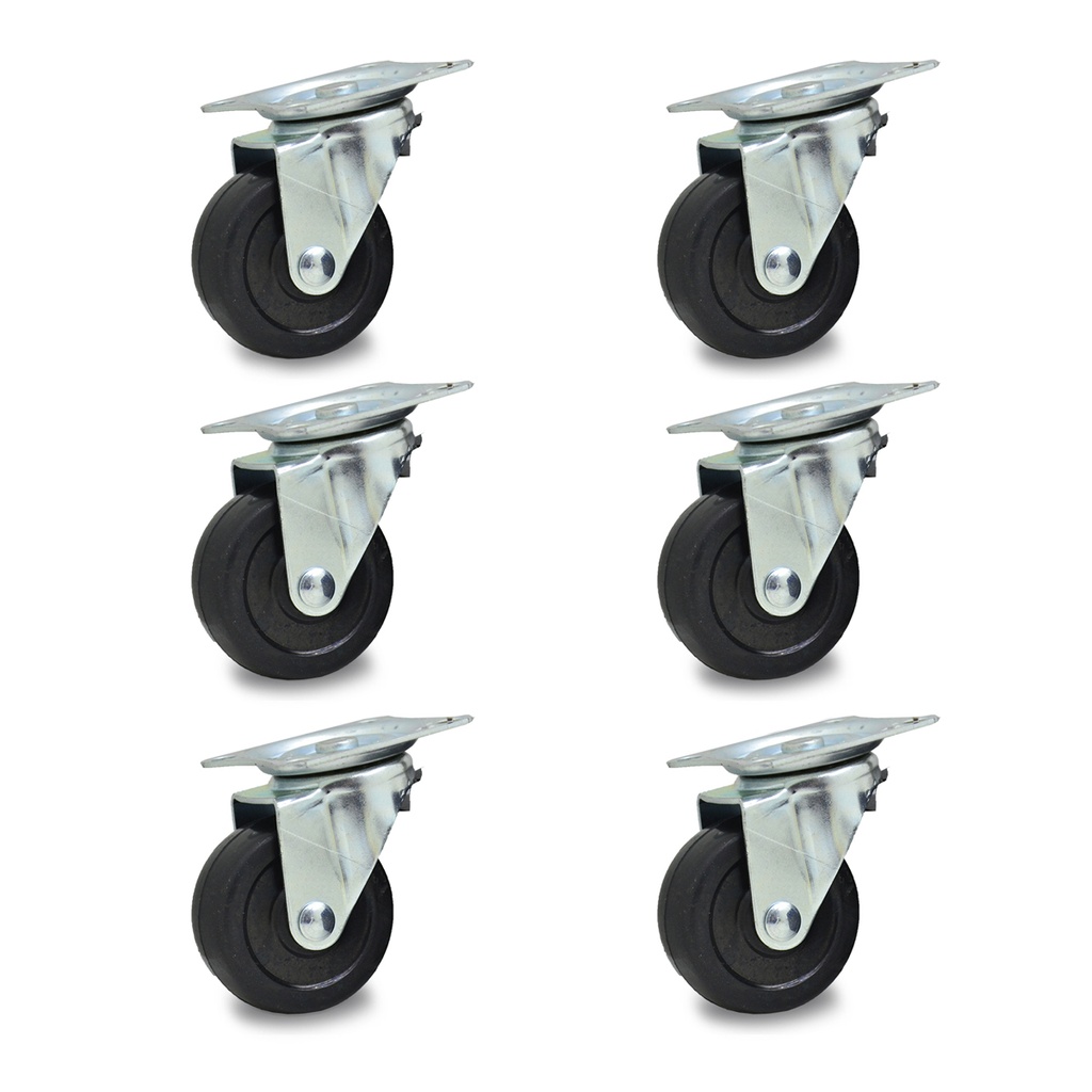 RUEDA GOMA GIRAT. 40mm PACK X 6u.