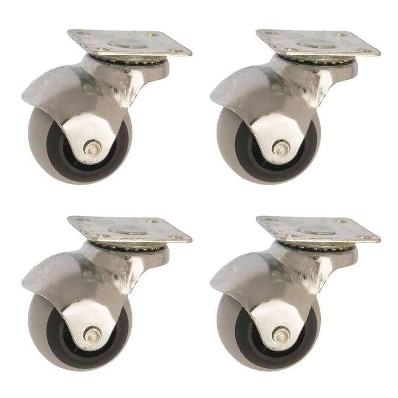 RUEDA GOMA GRIS CROMADA 40mm BASE 133 PACK X 4u.