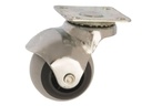 RUEDA GOMA GRIS CROMADA 50mm BASE 133