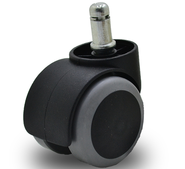 RUEDA NYLON DOBLE GIRAT. GRIS 48mm LISO