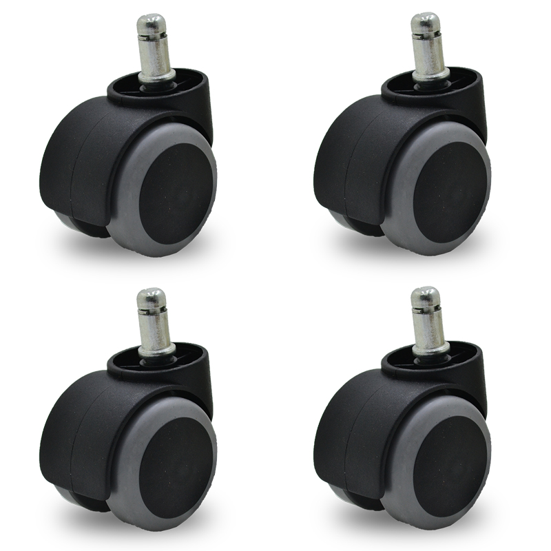 RUEDA NYLON DOBLE GIRAT. GRIS 48mm LISO PACK X 4u.