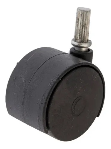 RUEDA NYLON DOBLE NEGRA 45mm PERNO MOLETEADO