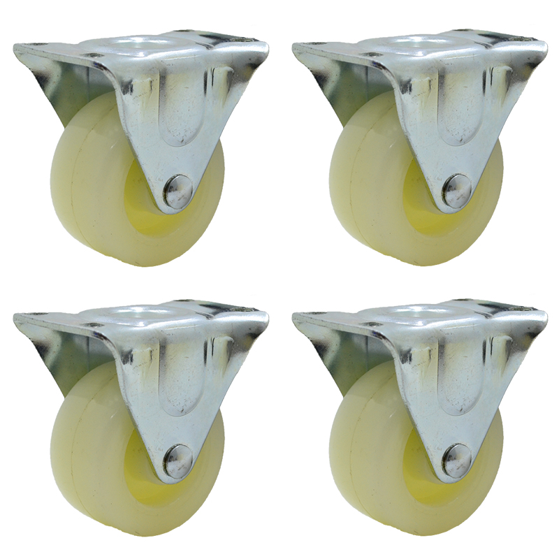 RUEDA NYLON FIJA. 75mm PACK X 4u.