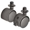 RUEDA NYLON NEGRA Ø40 CON TARUGO PLASTICO CON FRENO