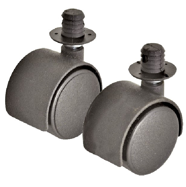 RUEDA NYLON NEGRA Ø40 CON TARUGO PLASTICO SIN FRENO