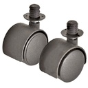 RUEDA NYLON NEGRA Ø40 CON TARUGO PLASTICO SIN FRENO