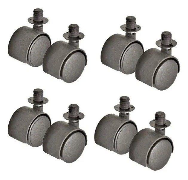 RUEDA NYLON NEGRA Ø50 C/TARUGO PLÁSTICO Ø12  SIN FRENO