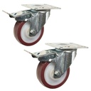 RUEDA NYLON/POLIURETANO GIRAT. 100mm C/FRENO X 2u.