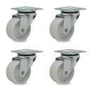 RUEDA POLIP GIRAT. 50mm PACK X 4u.