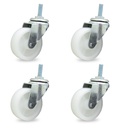 RUEDA POLIP GIRAT. 75mm 3/8" PACK X 4u.