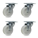 RUEDA POLIP GIRAT. 75mm PACK X 4u.