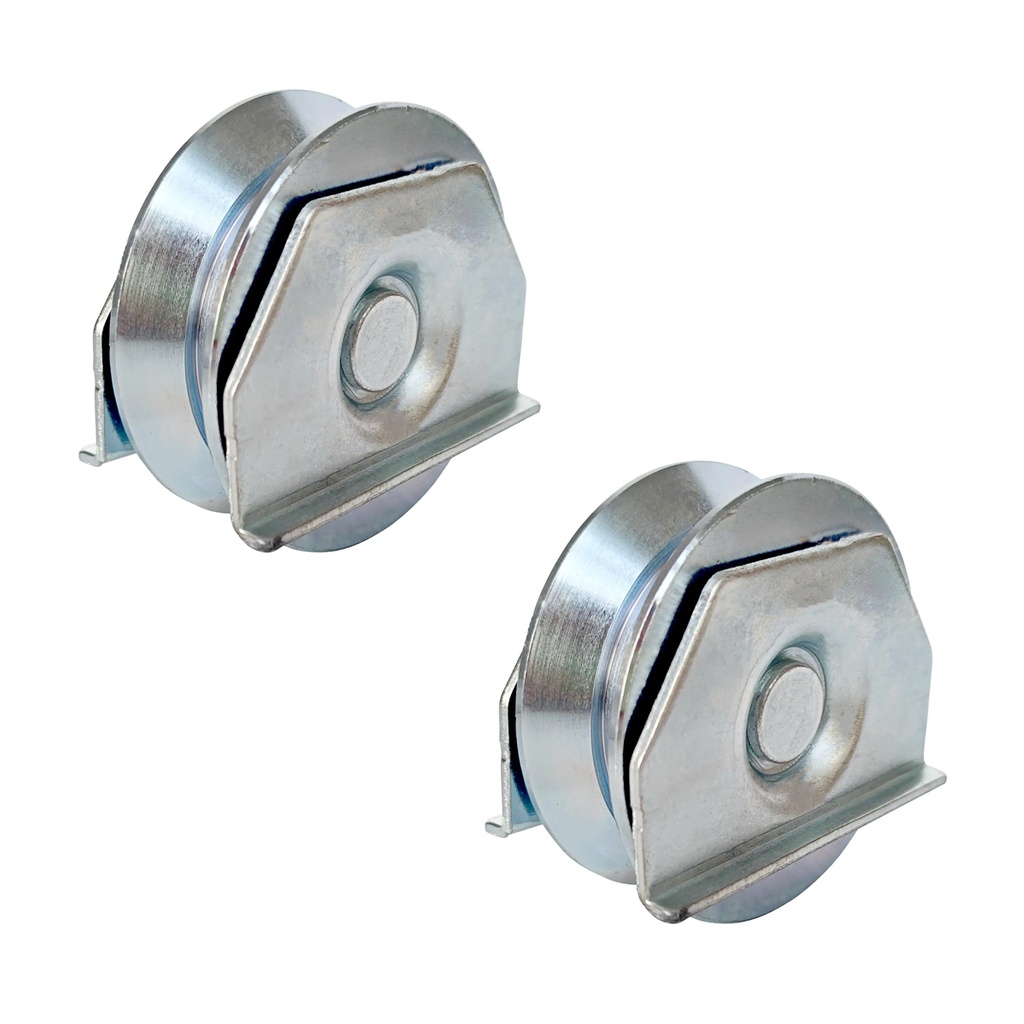 RUEDA PORTON CORREDIZO 70mm CANAL "Y" C/ SOP CHAPA DANNOK x 2u.