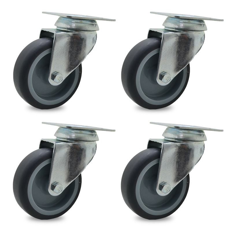 RUEDA PVC GRIS GIRAT. 100mm PACK X 4u.