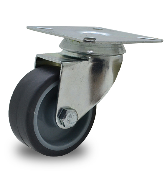 RUEDA PVC GRIS GIRAT. 50mm