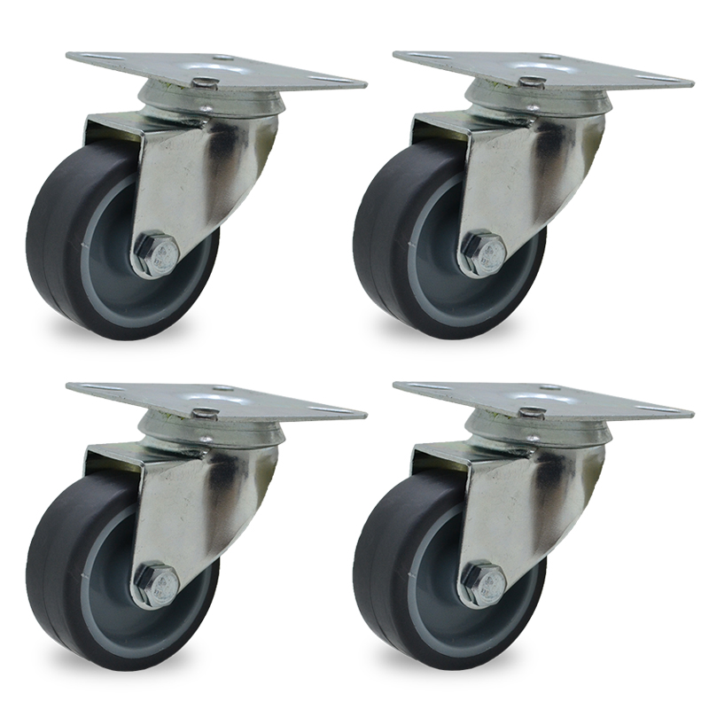 RUEDA PVC GRIS GIRAT. 75mm PACK X 4u.