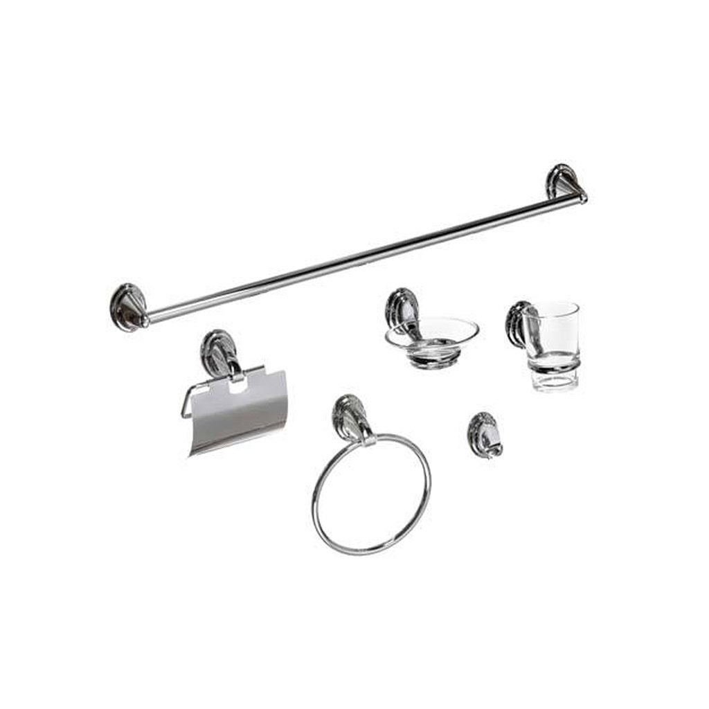 SET BAÑO 6 PIEZAS BASE REDONDA