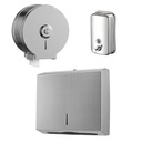 KIT DISPENSER BAÑO PAPEL HIGIENICO+TOALLAS+JABON ACERO INOX. 
