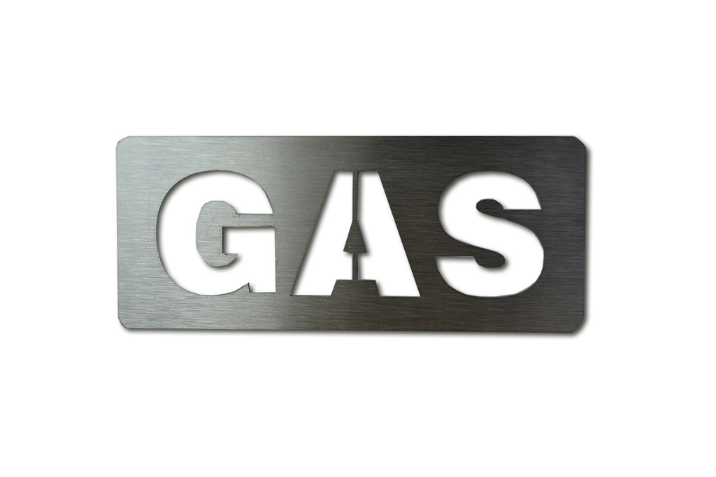 SEÑAL GAS 50X120 MM ACERO INOXIDABLE