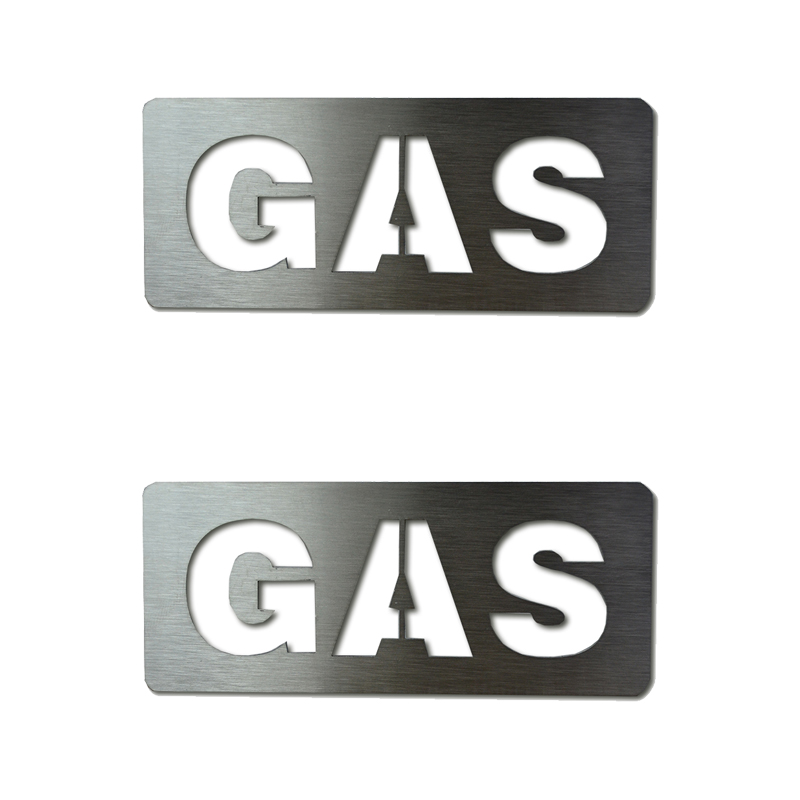 SEÑAL GAS 50X120 MM ACERO INOXIDABLE PACK X 2u.