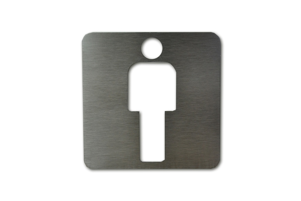 SEÑAL HOMBRE 90X90MM ACERO INOXIDABLE