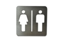 SEÑAL HOMBRE MUJER 90X90 MM ACERO INOXIDABLE