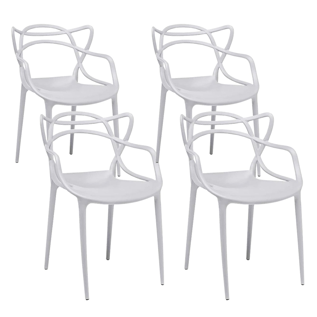 SILLA ALLEGRA COLOR BLANCO COMBO X 4u.